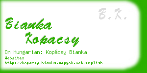 bianka kopacsy business card